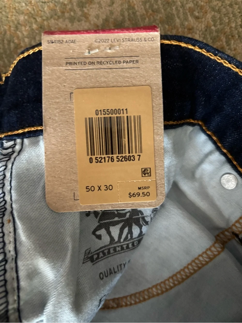 Levi’s 550 Relaxed Fit Jeans Men’s 50x30 Dark Wash Stretch Big Tall NWT